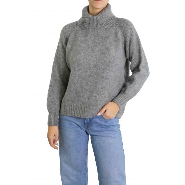 Maglia girocollo tinta unita in mohair 